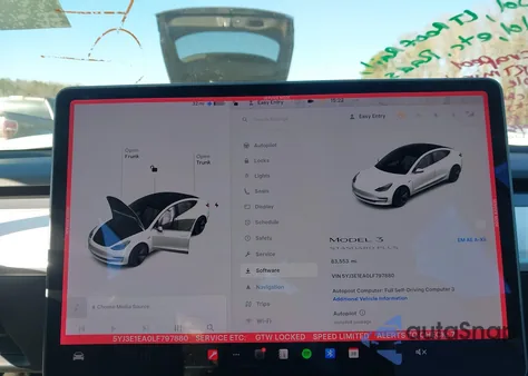 2020 Tesla Model 3 Standard Range Plus Rear-Wheel Drive/Standard Range Rear-Wheel Drive z USA, uszkodzony, nr VIN 5YJ3E1EA0LF797880